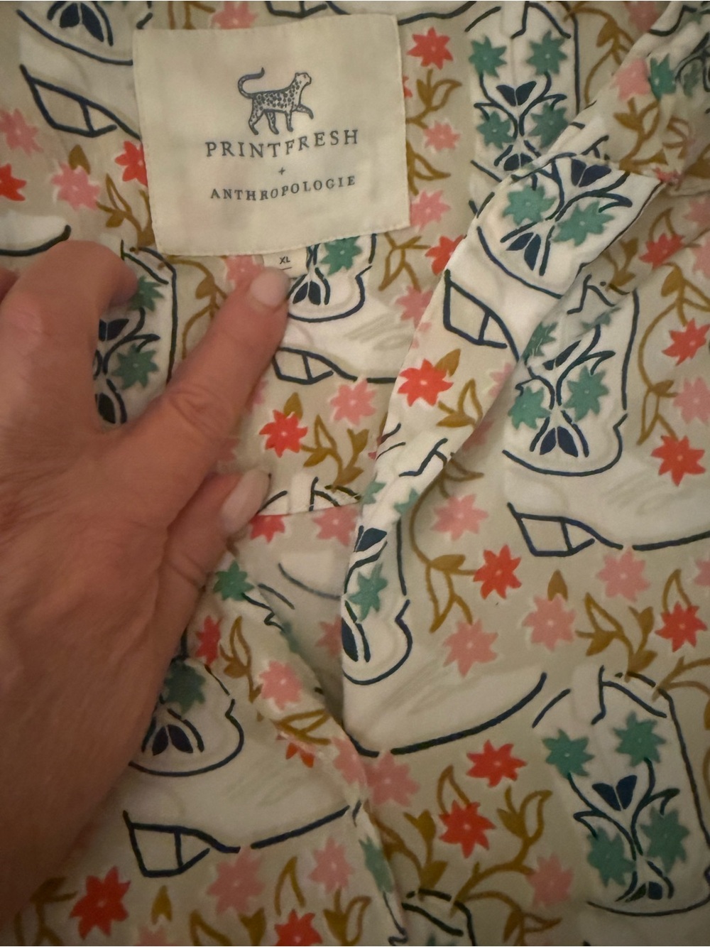 Anthropologie Printfresh Eco Satin Rhinestone Cowgirl set. XL EUC - Picture 7 of 9